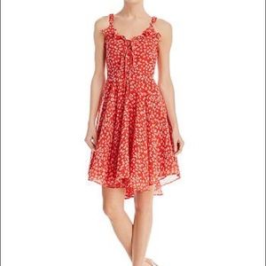 Aqua floral lace up dress